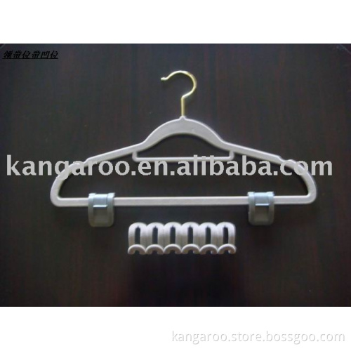 Flocked hanger with Tie-bar